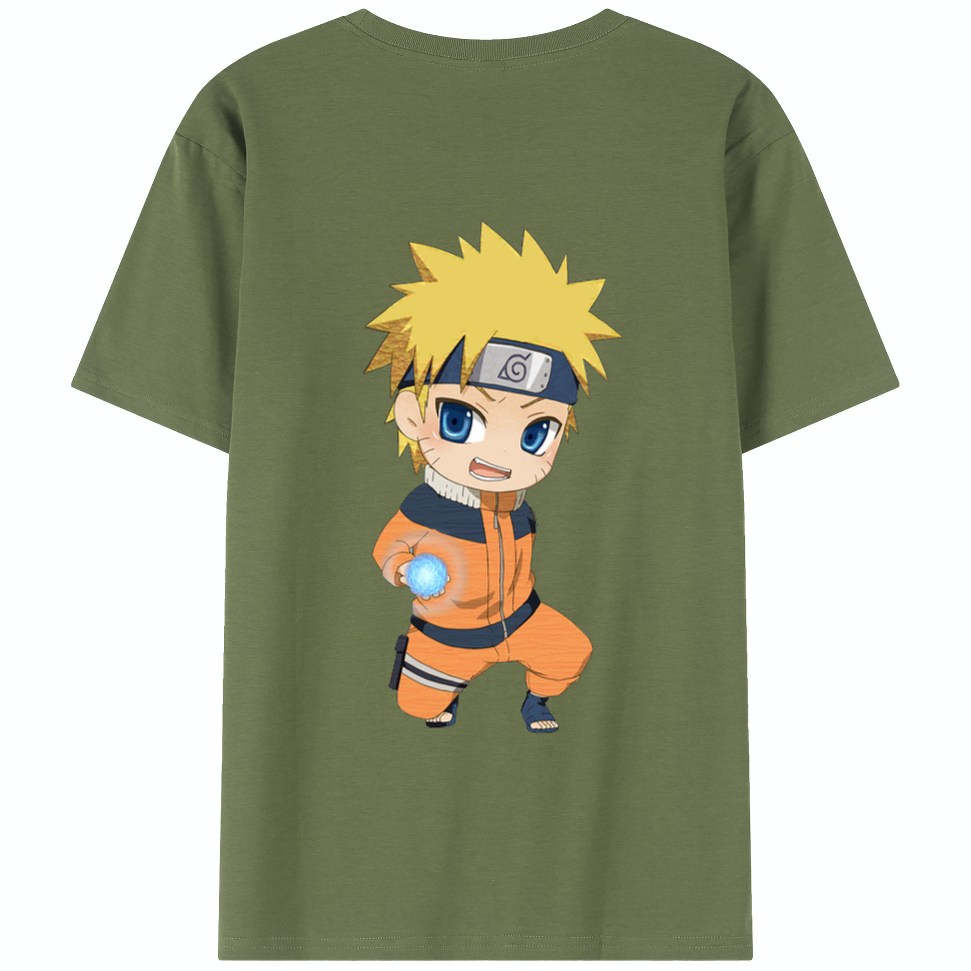 （画像用） NARUTO -ナルト- うずまき ナルト Uzumaki Naruto 綿100％半袖Tシャツ（背面プリント）